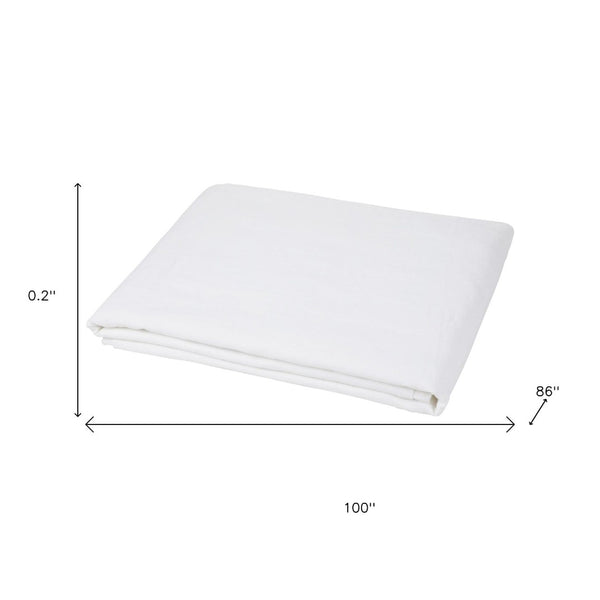 HomeRoots Light Linen Twin Flat Sheet - Luxuriously Soft, Breathable Comfort for a Relaxed, Stylish Bedroom Soft White 520759
