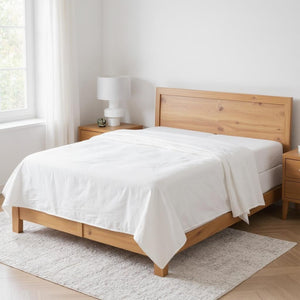 HomeRoots Light Linen King Flat Sheet - Premium Breathable Fabric for Ultimate Comfort and Everyday Luxury Soft White 520761