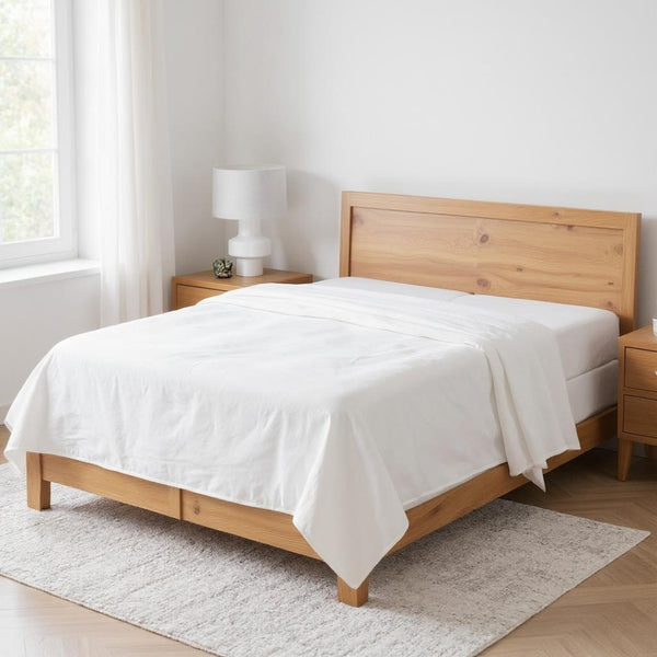 HomeRoots Light Linen King Flat Sheet - Premium Breathable Fabric for Ultimate Comfort and Everyday Luxury Soft White 520761