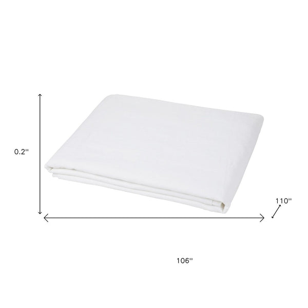 HomeRoots Light Linen King Flat Sheet - Premium Breathable Fabric for Ultimate Comfort and Everyday Luxury Soft White 520761