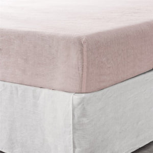 Homeroots Champagne Pink Linen Queen Fitted Sheet - Luxurious Comfort, Breathable & Soft With Moisture Wicking  Linen 520763