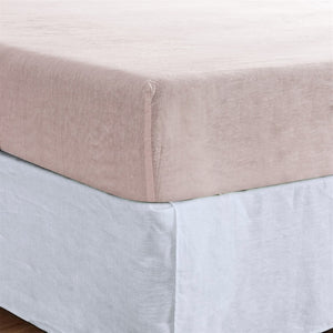 HomeRoots Light Linen King Fitted Sheet – Breathable, Moisture-Wicking Luxury for Ultimate Sleep Comfort Pink 520764