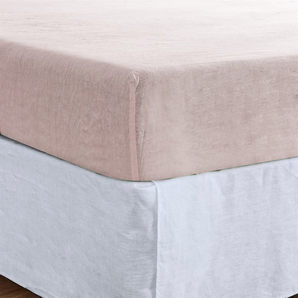 HomeRoots Light Linen King Fitted Sheet – Breathable, Moisture-Wicking Luxury for Ultimate Sleep Comfort Pink 520764