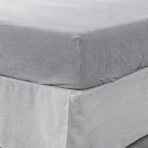 HomeRoots Light Linen Twin Fitted Sheet - Luxurious Breathable Fabric for Ultimate Comfort and Style Upgrade Cloud 520766
