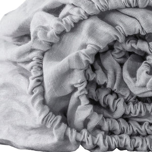HomeRoots Light Linen Twin Fitted Sheet - Luxurious Breathable Fabric for Ultimate Comfort and Style Upgrade Cloud 520766