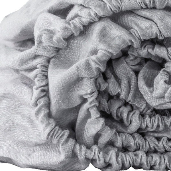 HomeRoots Light Linen Twin Fitted Sheet - Luxurious Breathable Fabric for Ultimate Comfort and Style Upgrade Cloud 520766