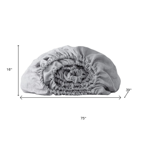 HomeRoots Light Linen Twin Fitted Sheet - Luxurious Breathable Fabric for Ultimate Comfort and Style Upgrade Cloud 520766