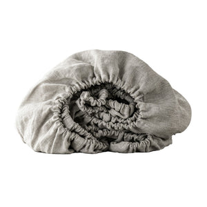 HomeRoots Light Linen Twin Fitted Sheet - Luxurious Breathable Fabric for Ultimate Comfort and Style Upgrade Greige 520771