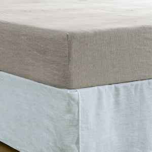 HomeRoots Light Linen Twin Fitted Sheet - Luxurious Breathable Fabric for Ultimate Comfort and Style Upgrade Greige 520771