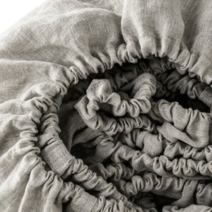 Homeroots Light Gray Linen California King Fitted Sheet Greige Linen 520775