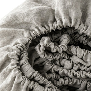 Homeroots Light Gray Linen California King Fitted Sheet Greige Linen 520775