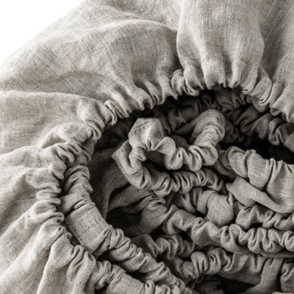 Homeroots Light Gray Linen California King Fitted Sheet Greige Linen 520775