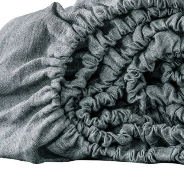 HomeRoots Cloud Linen Queen Fitted Sheet - Luxurious, Breathable Comfort with Deep Pockets for a Perfect Fit Iron 520778