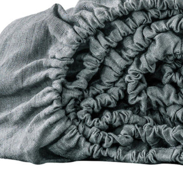 HomeRoots Light Luxurious Linen California King Fitted Sheet for Ultimate Comfort and Breathable Sleep Experience Iron 520780