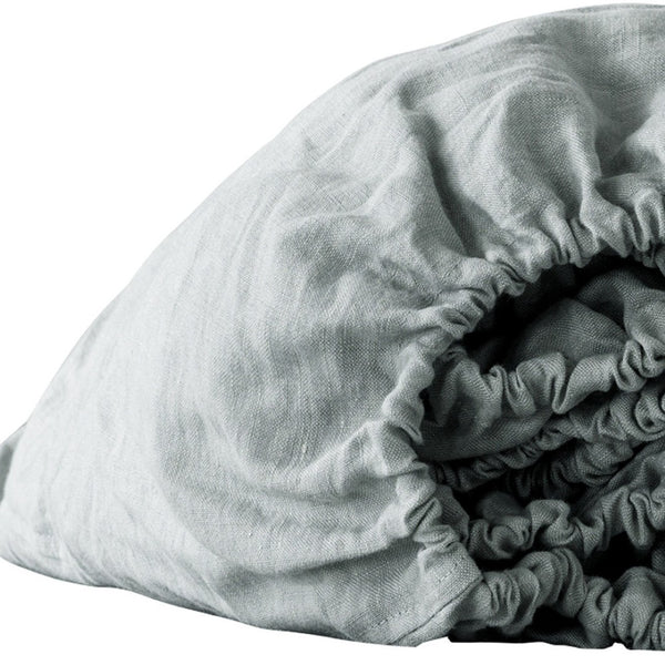 HomeRoots Light Linen Twin Fitted Sheet - Luxurious Breathable Fabric for Ultimate Comfort and Style Upgrade Sea Glass 520781