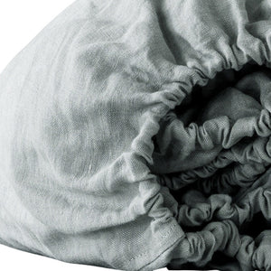 HomeRoots Blue Linen Fitted Sheet - Premium Comfort, Breathable Fabric & Secure Fit for Luxurious Sleep Experience 520782
