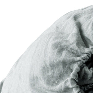 Homeroots Blue Linen Queen Fitted Sheet Sea Glass Linen 520783