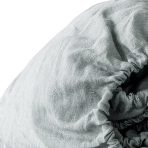 Homeroots Blue Linen Queen Fitted Sheet Sea Glass Linen 520783