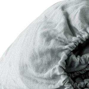 Homeroots Blue Linen King Fitted Sheet Sea Glass Linen 520784