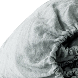 Homeroots Blue Linen King Fitted Sheet Sea Glass Linen 520784