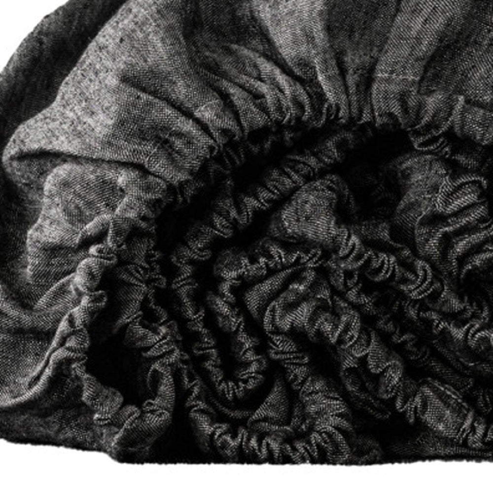 HomeRoots Onyx Linen Twin Fitted Sheet - Luxurious, Breathable, and Durable Bedding for Ultimate Comfort & Style 520786