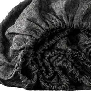 HomeRoots Cloud Linen Queen Fitted Sheet - Luxurious, Breathable Comfort with Deep Pockets for a Perfect Fit Onyx 520788