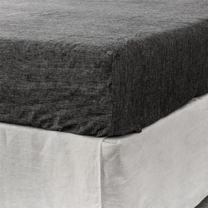 HomeRoots Onyx Linen King Fitted Sheet - Luxurious, Breathable Comfort with Deep Pocket Design for Perfect Fit 520789