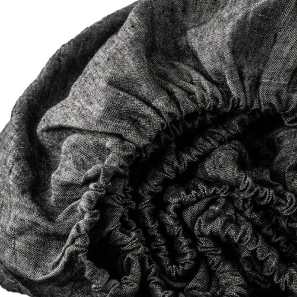 HomeRoots Onyx Linen King Fitted Sheet - Luxurious, Breathable Comfort with Deep Pocket Design for Perfect Fit 520789