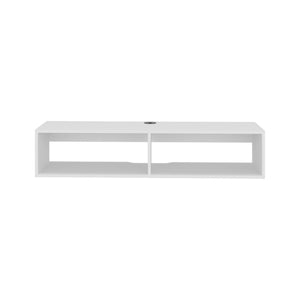 English Elm Entertainment Shelley Floating Wall Mounted Unit Open Shelves White Modern Living Room B092P474491