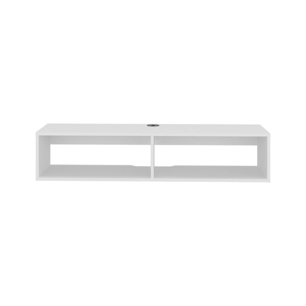 English Elm Entertainment Shelley Floating Wall Mounted Unit Open Shelves White Modern Living Room B092P474491