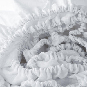 HomeRoots Light Linen Twin Fitted Sheet - Luxurious Breathable Fabric for Ultimate Comfort and Style Upgrade White 520791
