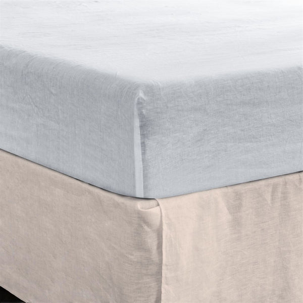 HomeRoots Light Linen Twin Fitted Sheet - Luxurious Breathable Fabric for Ultimate Comfort and Style Upgrade White 520791