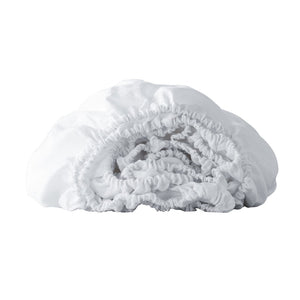 HomeRoots White Linen Fitted Sheet - Luxurious Softness, Breathable Comfort, Deep Pockets, Timeless Style 520792