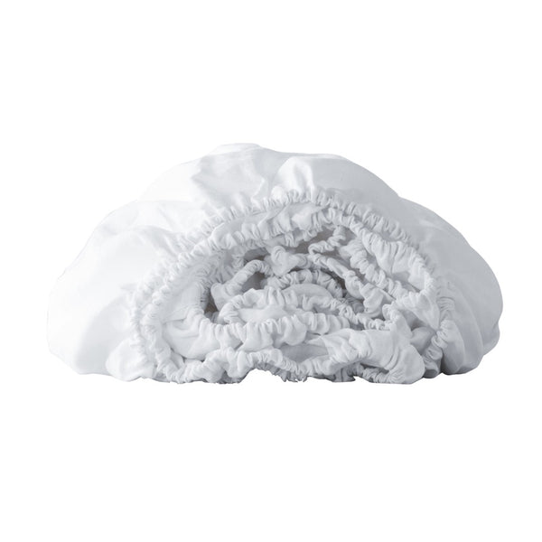 HomeRoots White Linen Fitted Sheet - Luxurious Softness, Breathable Comfort, Deep Pockets, Timeless Style 520792
