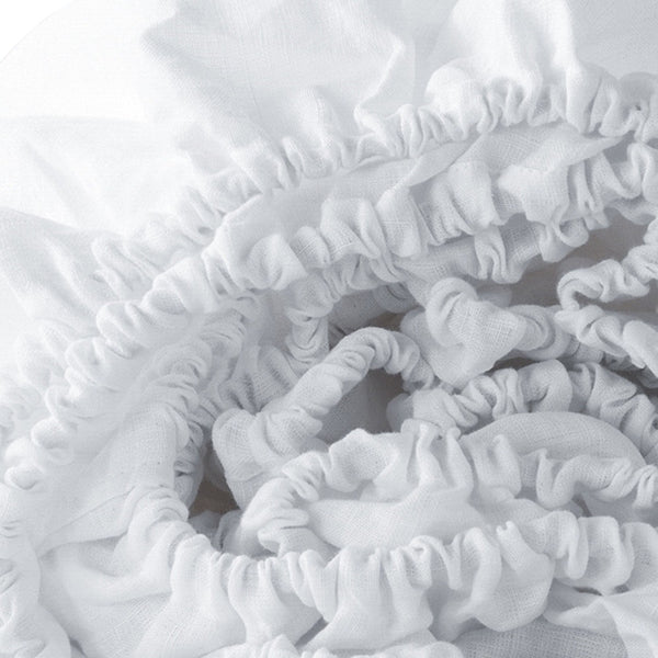 Homeroots White Linen Queen Fitted Sheet White Linen 520793