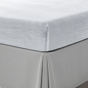 Homeroots White Linen Queen Fitted Sheet White Linen 520793