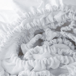 Homeroots White Linen Queen Fitted Sheet White Linen 520793