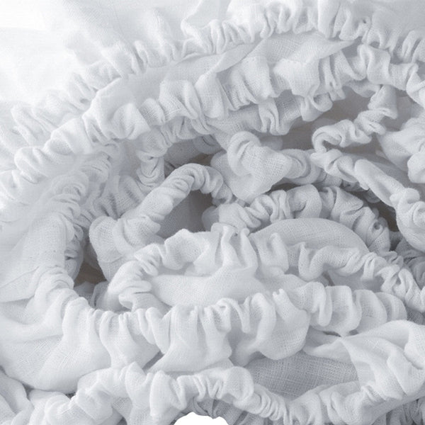 Homeroots White Linen Queen Fitted Sheet White Linen 520793