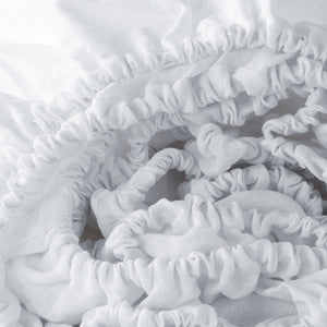 Homeroots White Linen Queen Fitted Sheet White Linen 520793