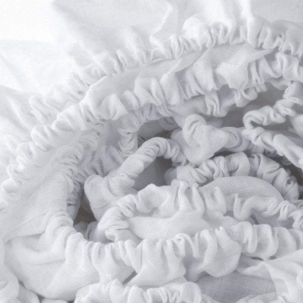 Homeroots White Linen Queen Fitted Sheet White Linen 520793