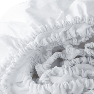 Homeroots White Linen King Fitted Sheet  Linen 520794