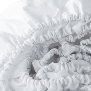 Homeroots White Linen King Fitted Sheet  Linen 520794