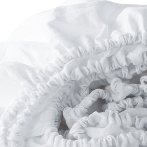 Homeroots White Linen King Fitted Sheet  Linen 520794