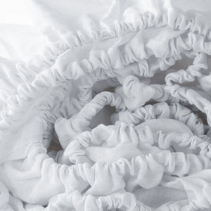 Homeroots White Linen King Fitted Sheet  Linen 520794