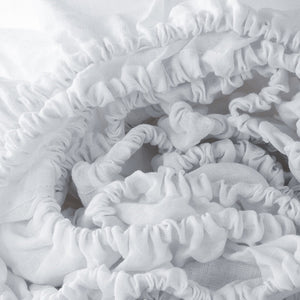 Homeroots White Linen King Fitted Sheet White Linen 520795