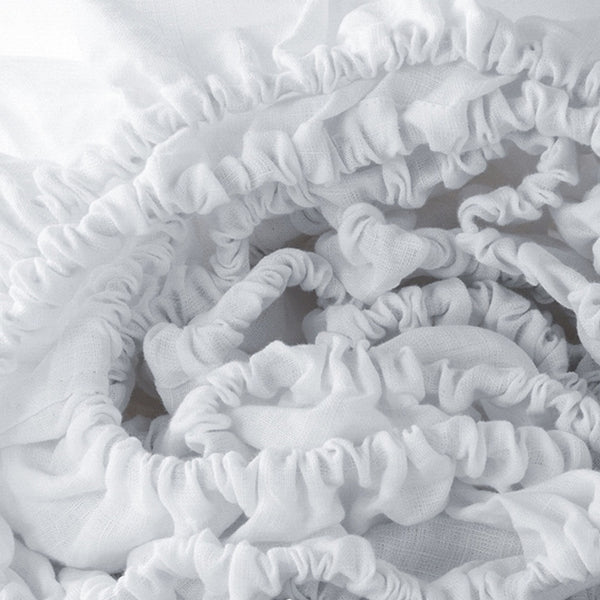 Homeroots White Linen King Fitted Sheet White Linen 520795