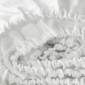 HomeRoots Ivory Linen Twin Fitted Sheet - Luxurious, Breathable Comfort for a Restful Night's Sleep, Wrinkle-Resistant 520796