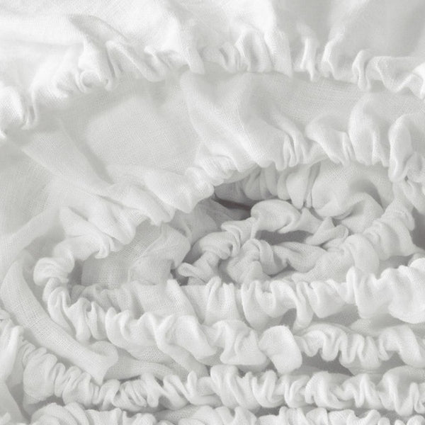 HomeRoots Ivory Linen Twin Fitted Sheet - Luxurious, Breathable Comfort for a Restful Night's Sleep, Wrinkle-Resistant 520796