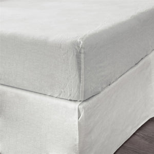 HomeRoots Ivory Linen Full Double Fitted Sheet - Breathable Comfort, Moisture-Wicking & Elegant Living Essentials 520797