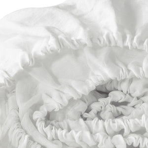 HomeRoots Ivory Linen Full Double Fitted Sheet - Breathable Comfort, Moisture-Wicking & Elegant Living Essentials 520797